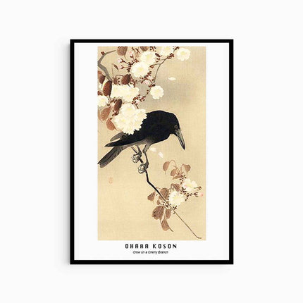 Ohara Koson - Crow on a Cherry Branch Poster