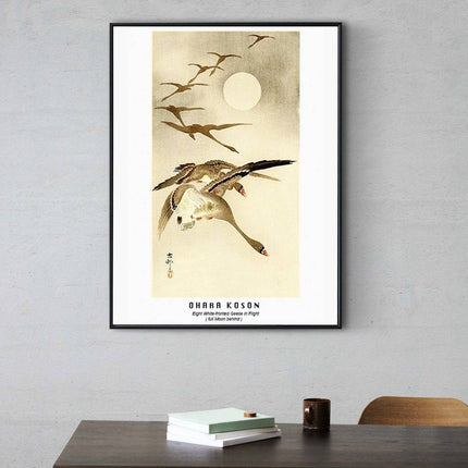 Ohara Koson - Eight-White Fronted Geese in Flight Poster