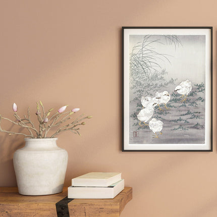 Ohara Koson - Five Chicks