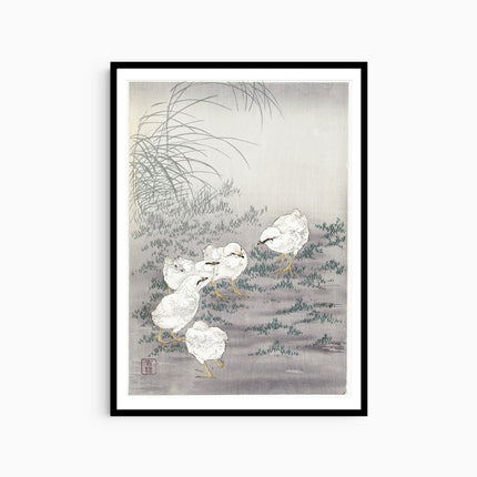 Ohara Koson - Five Chicks