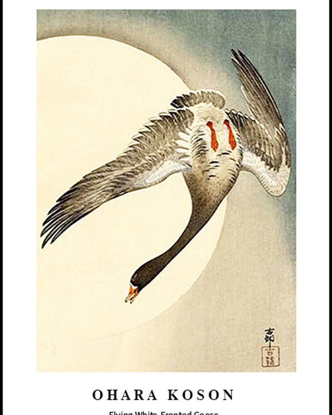 Ohara Koson - Flying White-Fronted Goose Poster