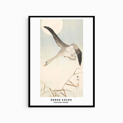 Ohara Koson - Goose Flying in Moonlight Poster
