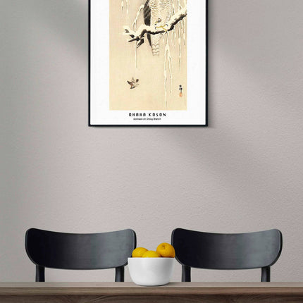 Ohara Koson - Goshawk on Snowy Branch Poster