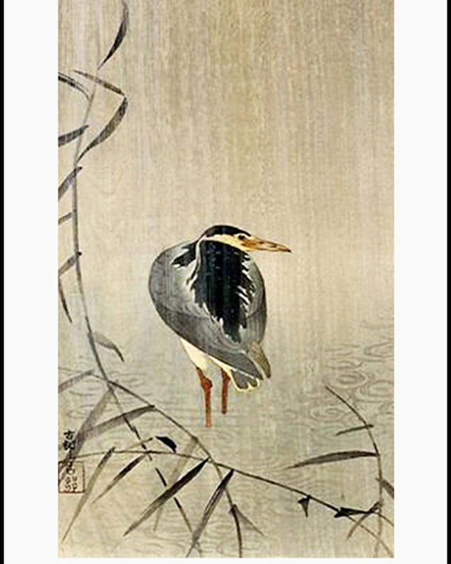 Ohara Koson - Heron in Downpour Poster