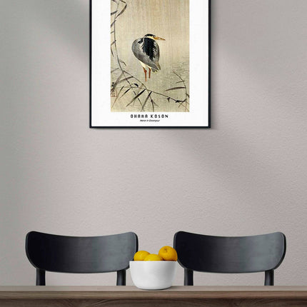 Ohara Koson - Heron in Downpour Poster