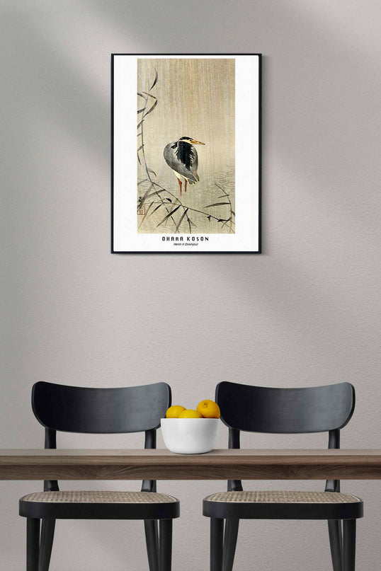 Ohara Koson - Heron in Downpour Poster