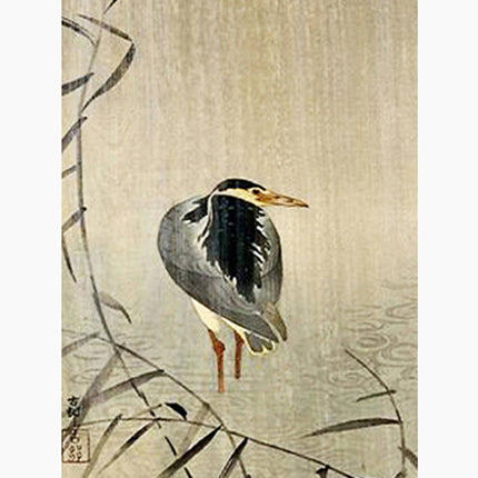 Ohara Koson - Heron in Downpour Poster