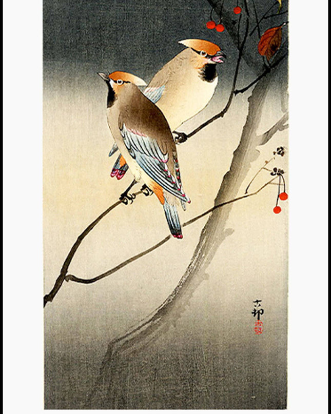 Ohara Koson - Jays on Berry Tree Poster