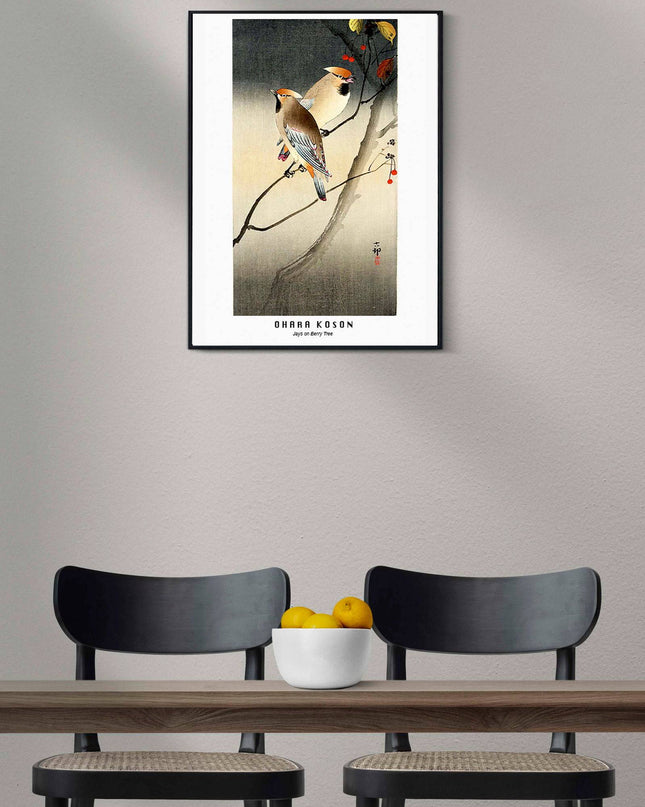 Ohara Koson - Jays on Berry Tree Poster