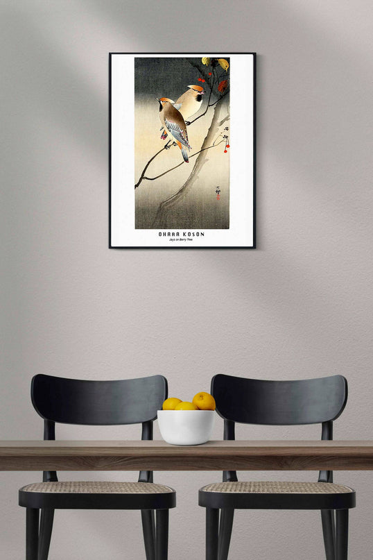 Ohara Koson - Jays on Berry Tree Poster