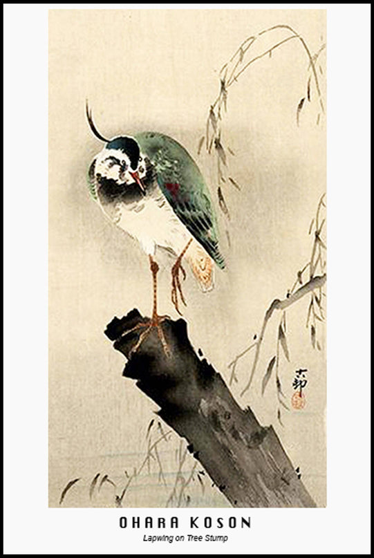 Ohara Koson - Lapwing on Tree Slump Poster