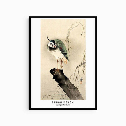 Ohara Koson - Lapwing on Tree Slump Poster
