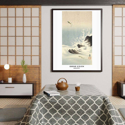 Ohara Koson - Leaping Salmon Poster
