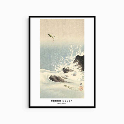 Ohara Koson - Leaping Salmon Poster