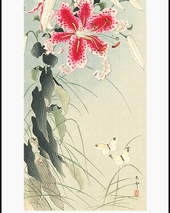 Ohara Koson - Lily and Butterflies Poster