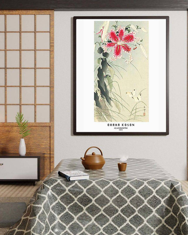 Ohara Koson - Lily and Butterflies Poster