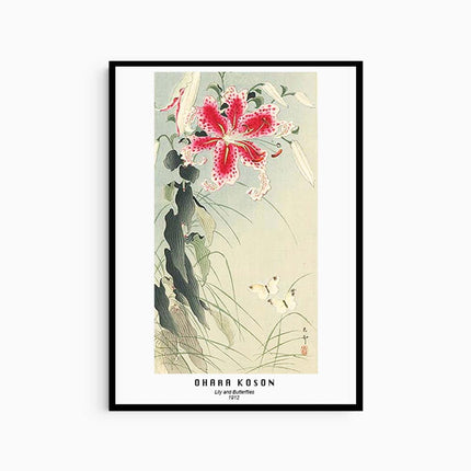 Ohara Koson - Lily and Butterflies Poster