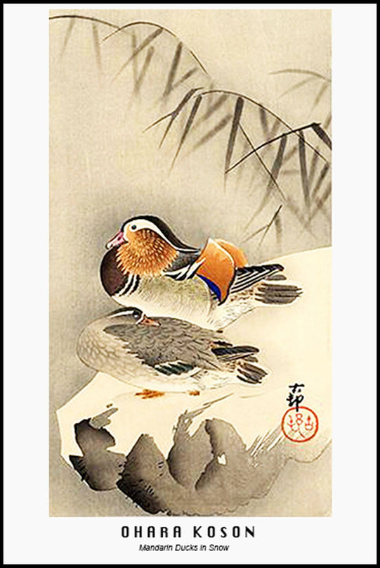 Ohara Koson - Mandarin Ducks in Snow Poster