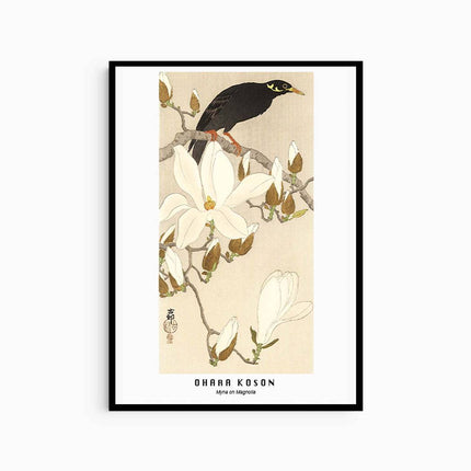 Ohara Koson - Myna on Magnolia Poster