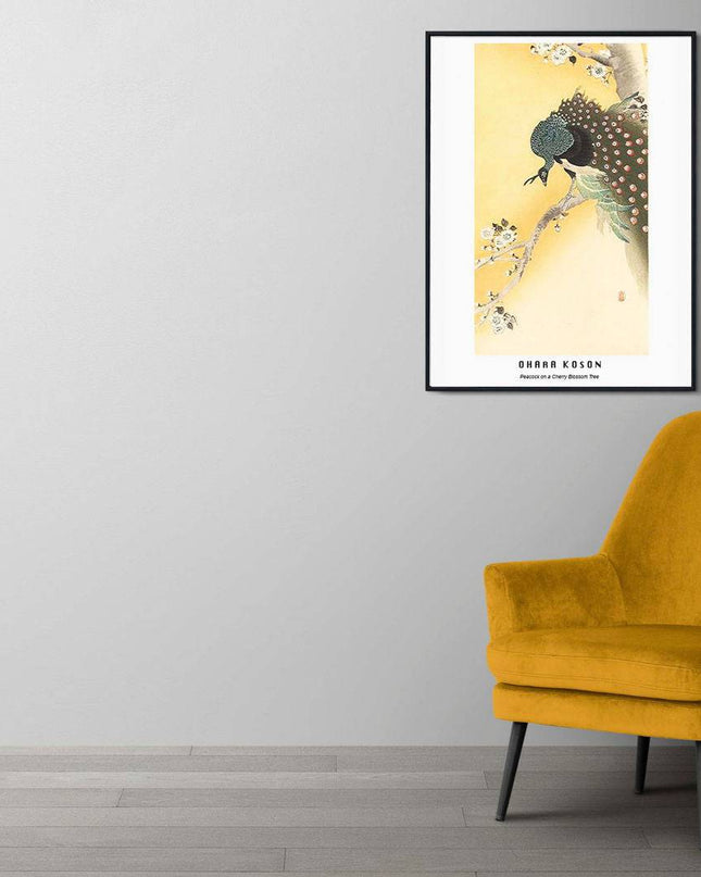 Ohara Koson - Peacock on a Cherry Blossom Tree Poster