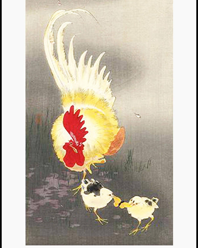 Ohara Koson - Rooster and Chicks Poster