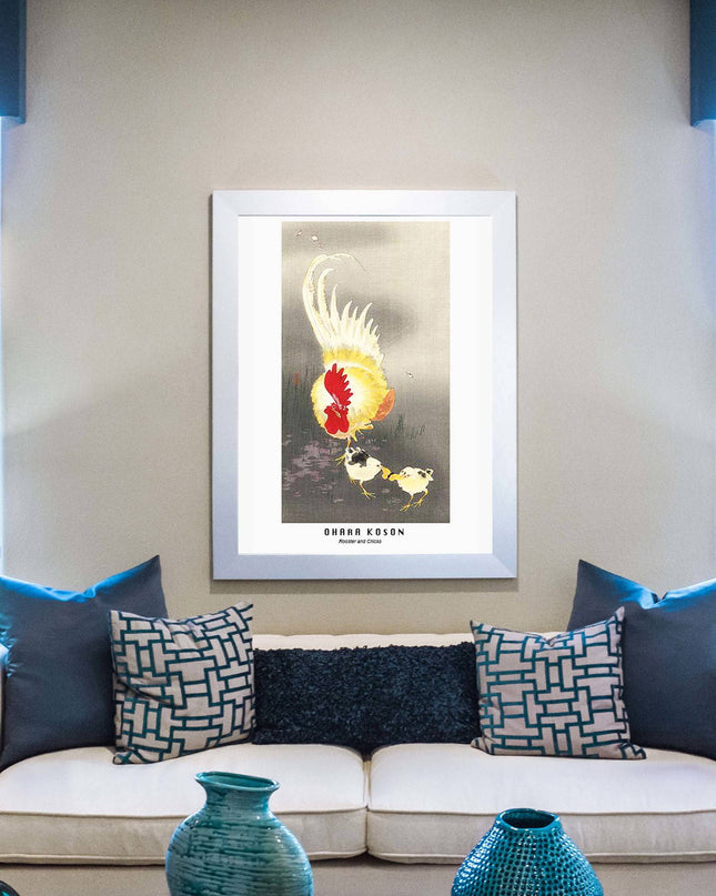 Ohara Koson - Rooster and Chicks Poster