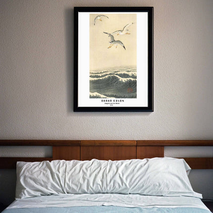 Ohara Koson - Seagulls Over The Waves Poster