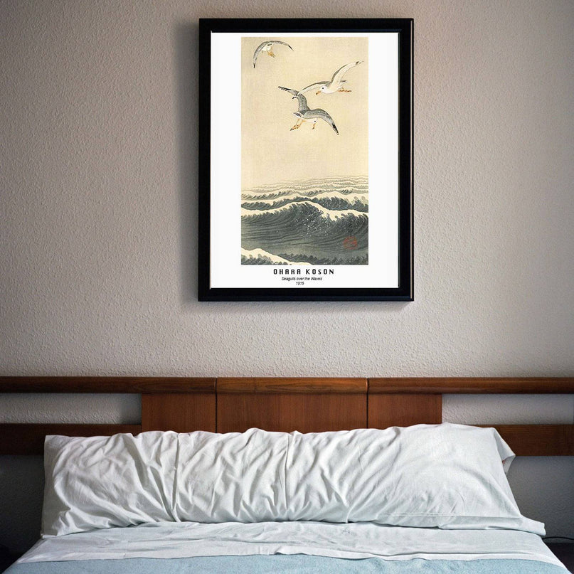 Ohara Koson - Seagulls Over The Waves Poster