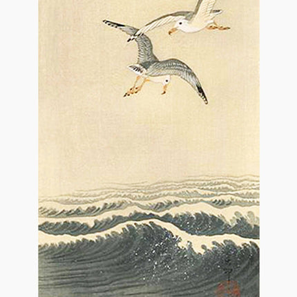 Ohara Koson - Seagulls Over The Waves Poster