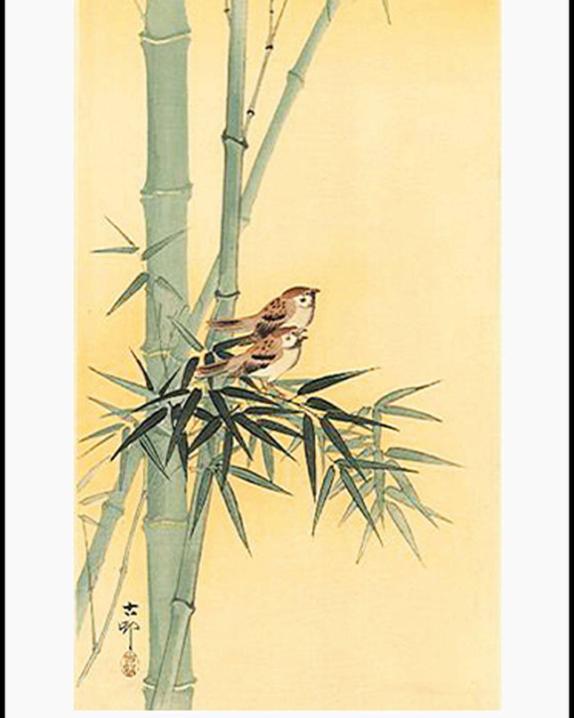 Ohara Koson - Sparrows on Bamboo Tree Poster