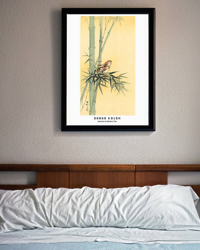 Ohara Koson - Sparrows on Bamboo Tree Poster