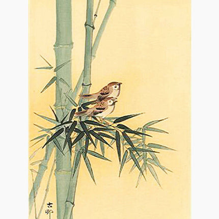 Ohara Koson - Sparrows on Bamboo Tree Poster