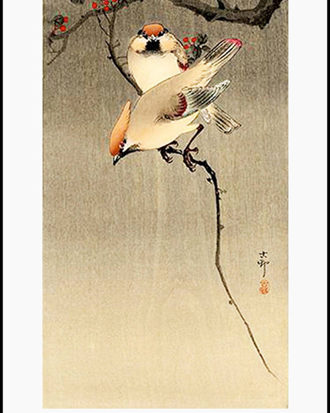 Ohara Koson - Starlings and Cherry Tree Poster