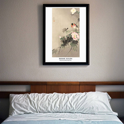 Ohara Koson - Stonechat on Blossoming Flower Poster