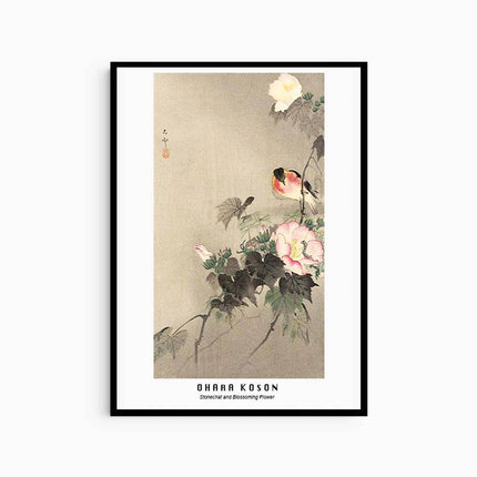 Ohara Koson - Stonechat on Blossoming Flower Poster