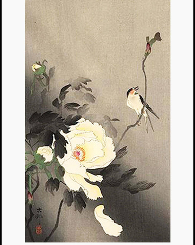 Ohara Koson - Swallow with Peony Poster