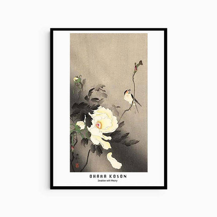 Ohara Koson - Swallow with Peony Poster