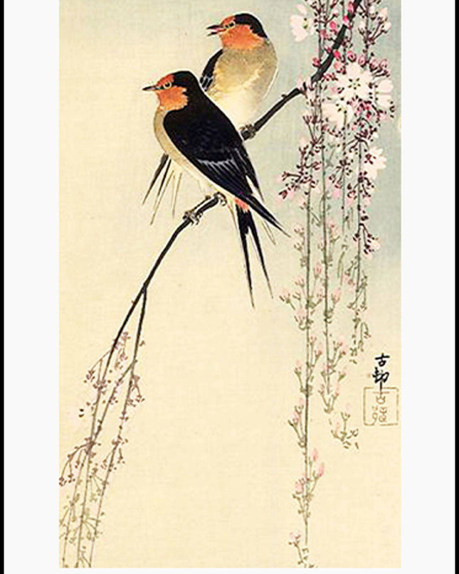 Ohara Koson - Swallows with Cherry Blossom Poster
