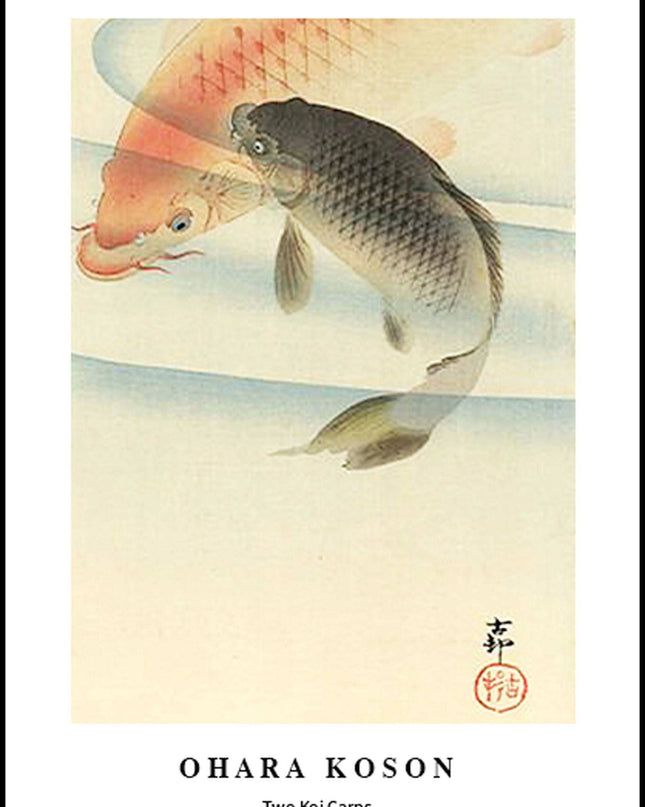 Ohara Koson - Two Koi Carps Poster