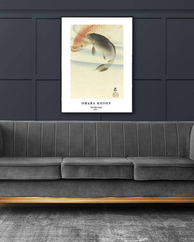 Ohara Koson - Two Koi Carps Poster