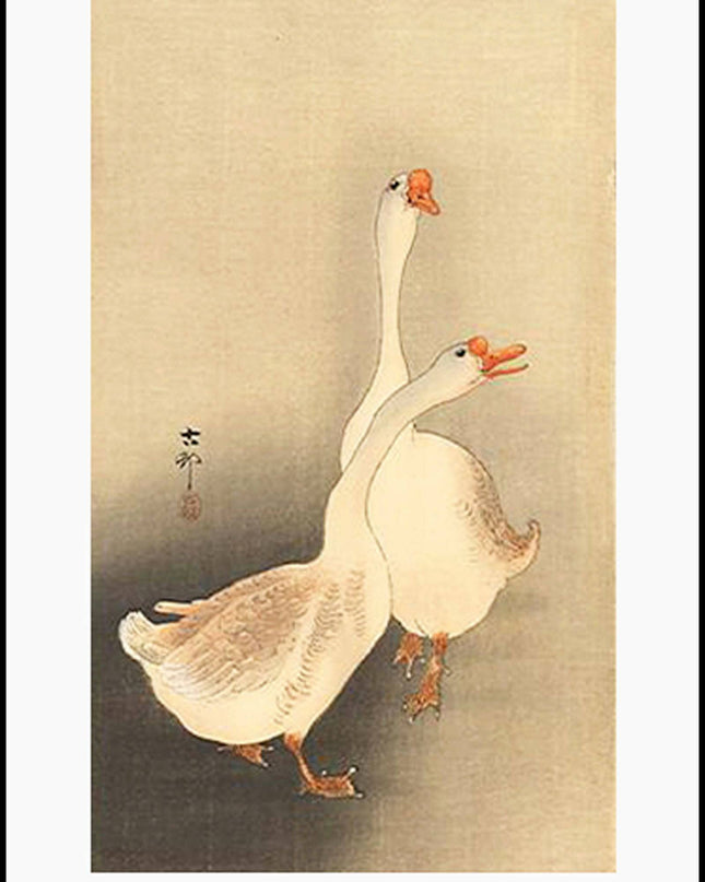 Ohara Koson - Two White Geese Poster
