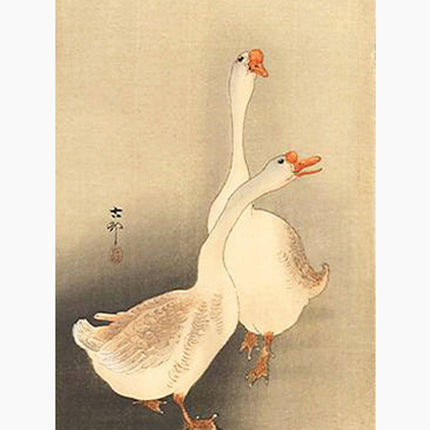 Ohara Koson - Two White Geese Poster