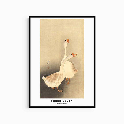Ohara Koson - Two White Geese Poster