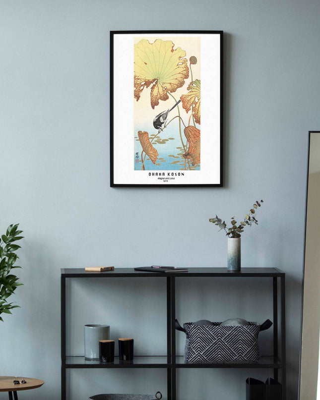 Ohara Koson - Wagtail and Lotus Poster