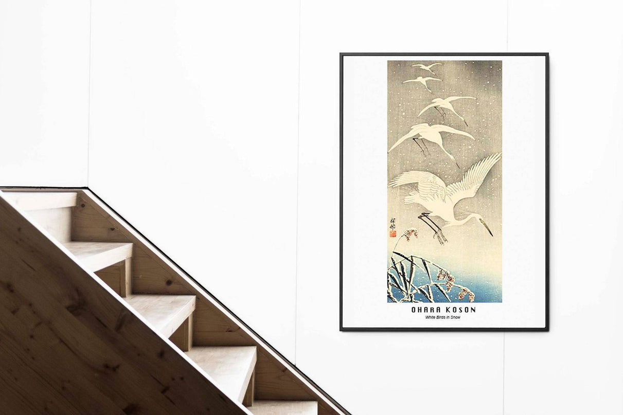 Ohara Koson - White Birds in Snow Poster