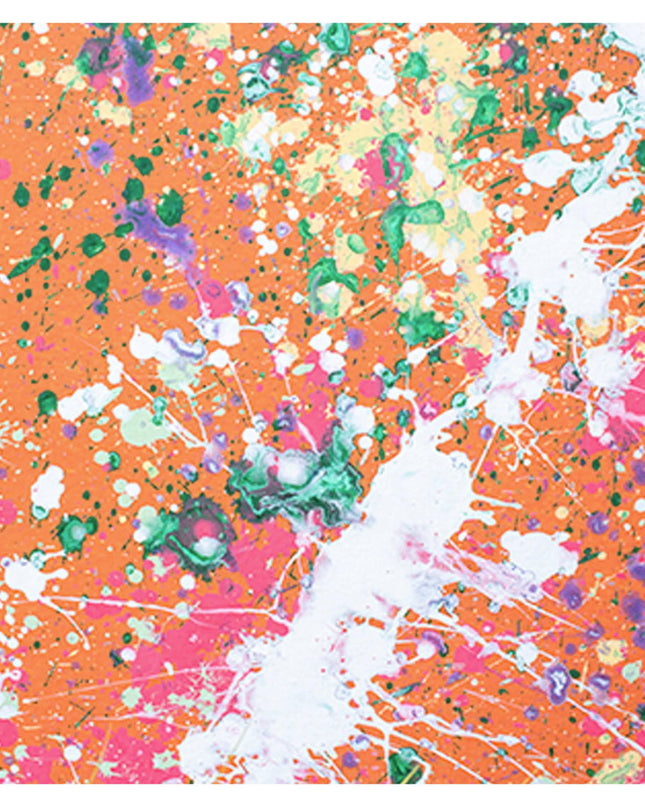 Orange Splatters Jackson Pollock Inspired Art