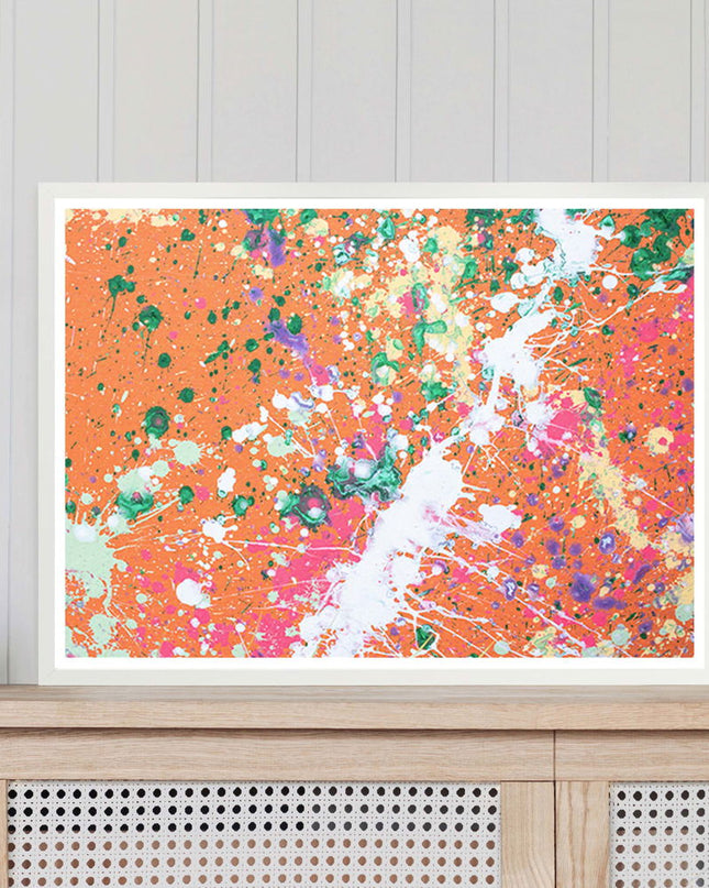 Orange Splatters Jackson Pollock Inspired Art
