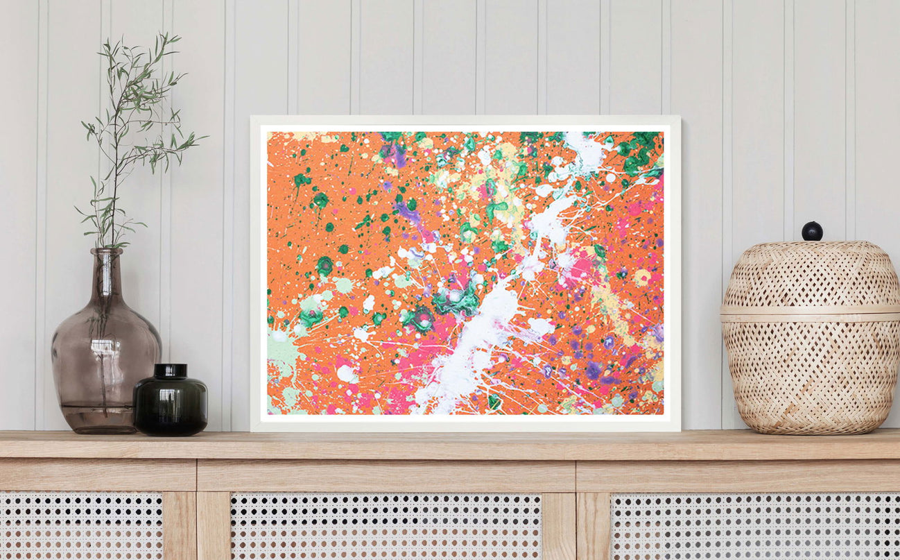 Orange Splatters Jackson Pollock Inspired Art