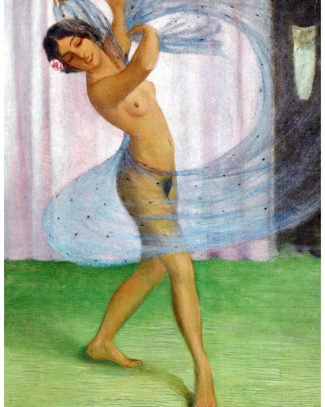 Otto Mueller - Dancer with veil, watched by a man