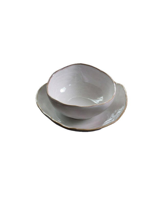 Irregular ceramic bowl dinner plate